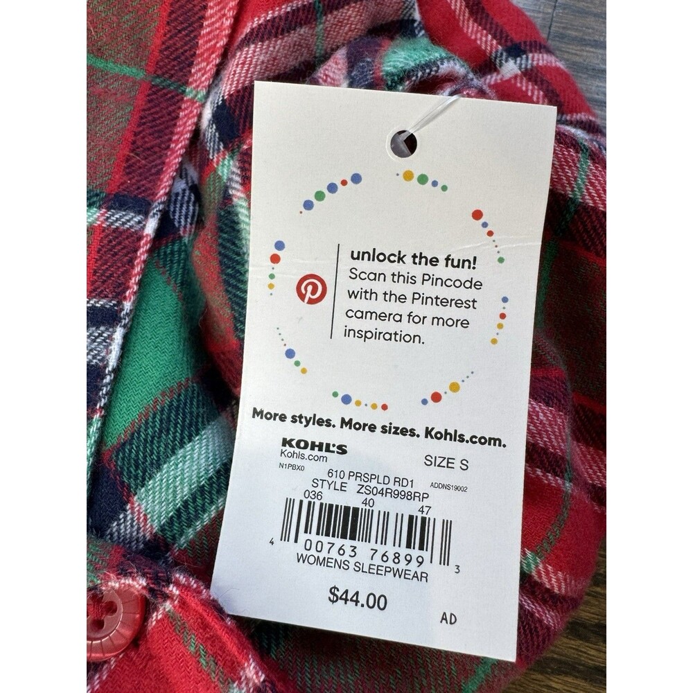 Jammies for your Families Small Plaid 2 Pcs Pajama Set Flannel Pants NWT Women's - Picture 9 of 13